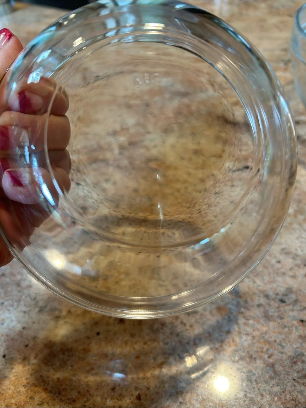 Arcopal France Clear Glass Mixing Bowl Set 3 piece 6.5 cup; 3.5 cup; 2.5 cup Vtg